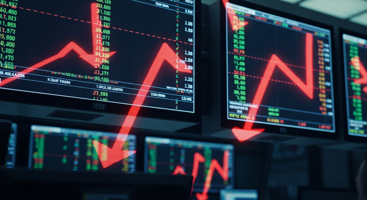 Stock market chart showing massive selloff in software sector